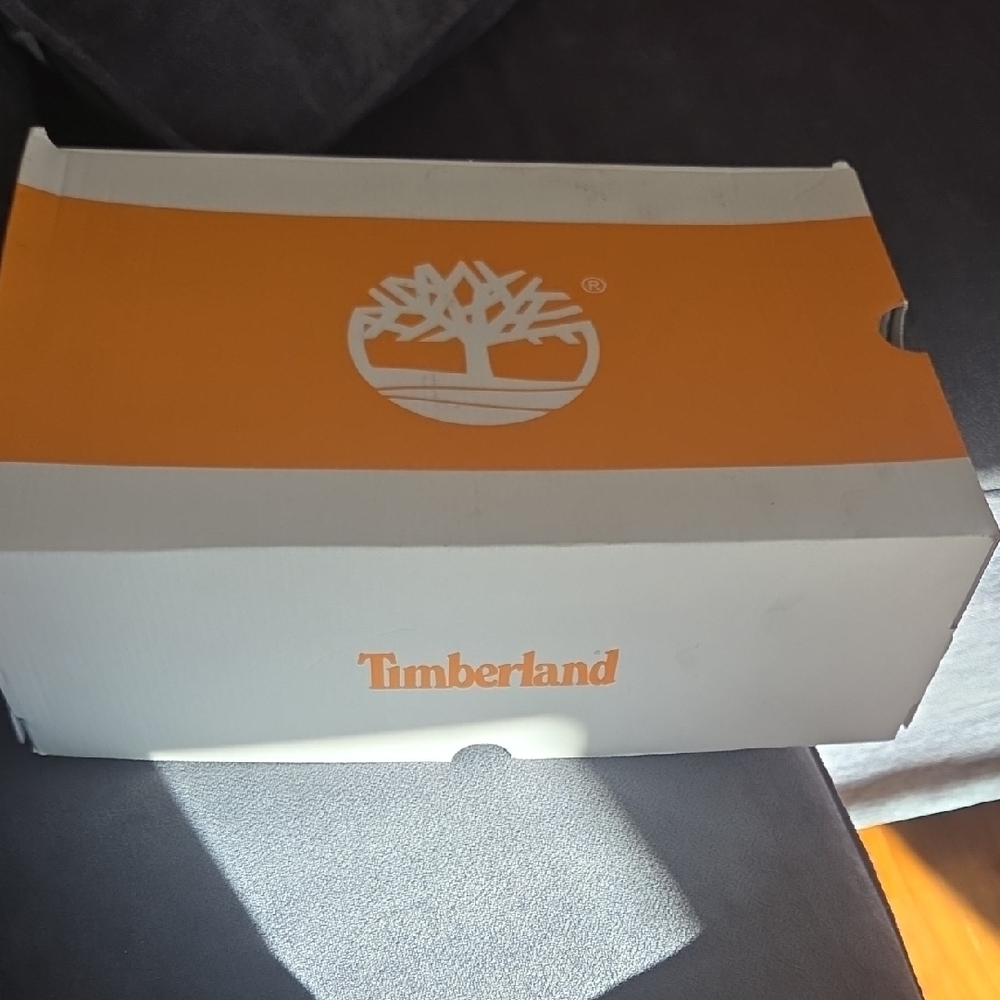 Timberland Orange and White Shoe Box